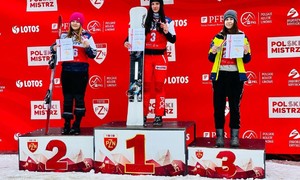 Zawodnicy i absolwenci ZSMS Zakopane podczas Mistrzostw Polski w snowboardzie